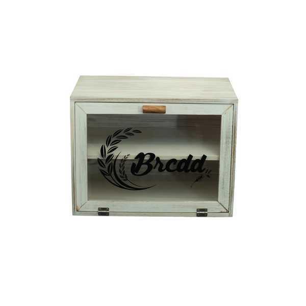 Fa kenyérdoboz 23,5x38x29cm 2r. plexi előlappal