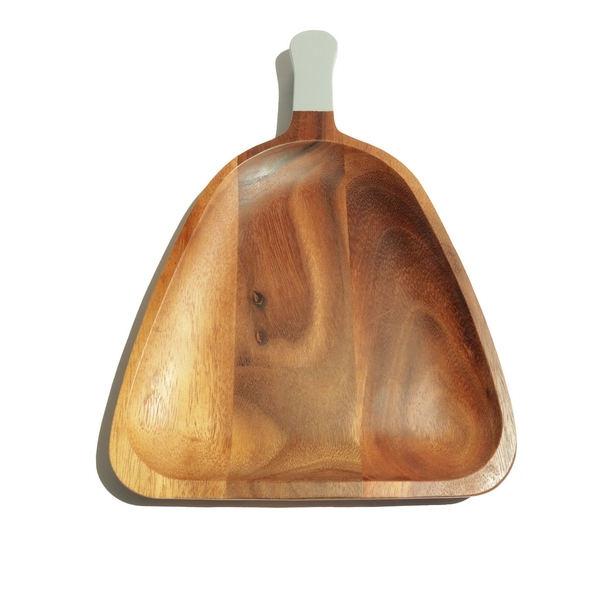 Fa kínáló háromszög 28x43x3cm szürke nyéllel