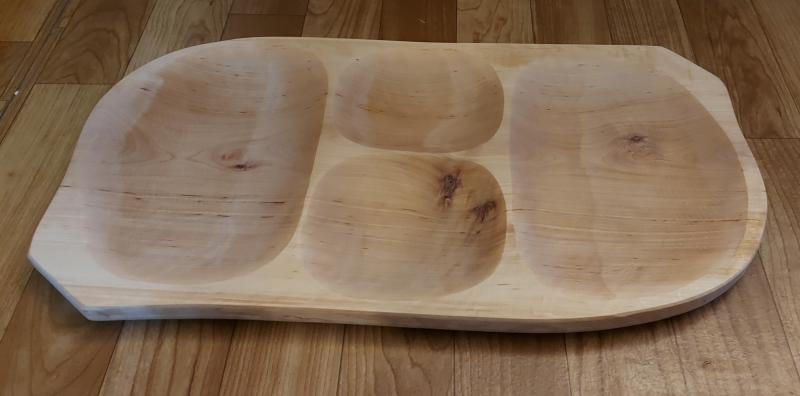 Fa kínáló tál, osztott, 4 részes, 51 cm, 302032