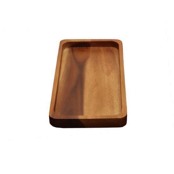 Fa kínáló tálca szögl. 15x28x2,5cm sötétbarna