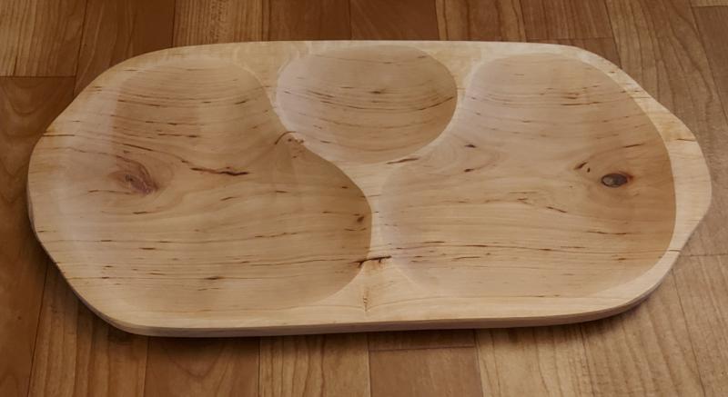 Fa kínálótál osztott, 3 részes, 47 cm, 302031