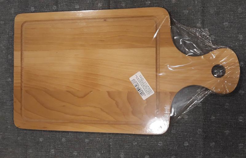 Fa vágódeszka, nyeles, 44X23,5X1,5 cm, 302082