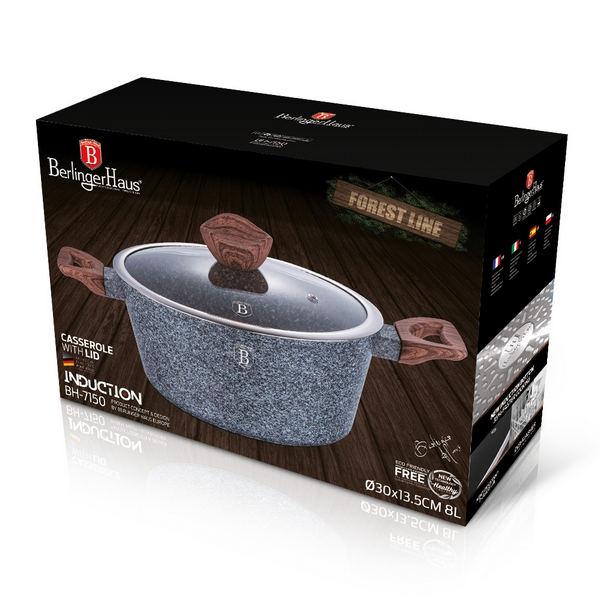 FOREST LINE lábos+fedő 30cm 8l kőhatású bevonatos INDukciós BH-7150