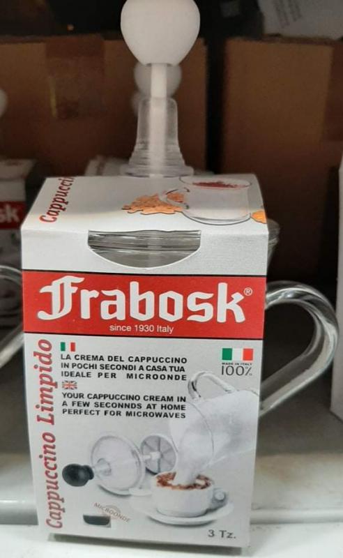 Frabosk Limpido 3 személyes cappuccino tejhabosító, üveg