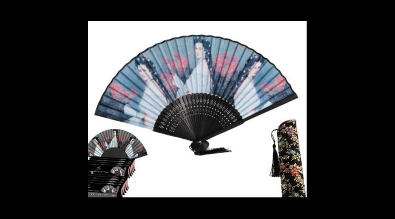 FRI.10149 Legyező 37x21x3cm, műanyag/polyester, Sisi