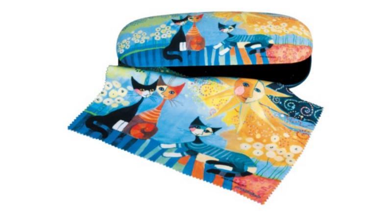 FRI.12512 Szemüvegtok textilbevonatú,törlőkendővel,16x4x6,5cm,Rosina Wachtmeister:Dolce Vita