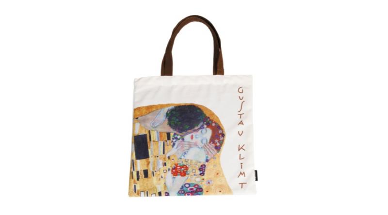 FRI.12710 Textil bevásárlótáska 38x40cm, polyester,Klimt:The Kiss