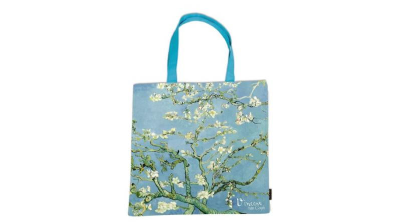FRI.12718 Textil bevásárlótáska 38x40cm, polyester, Van Gogh: Mandulavirágzás