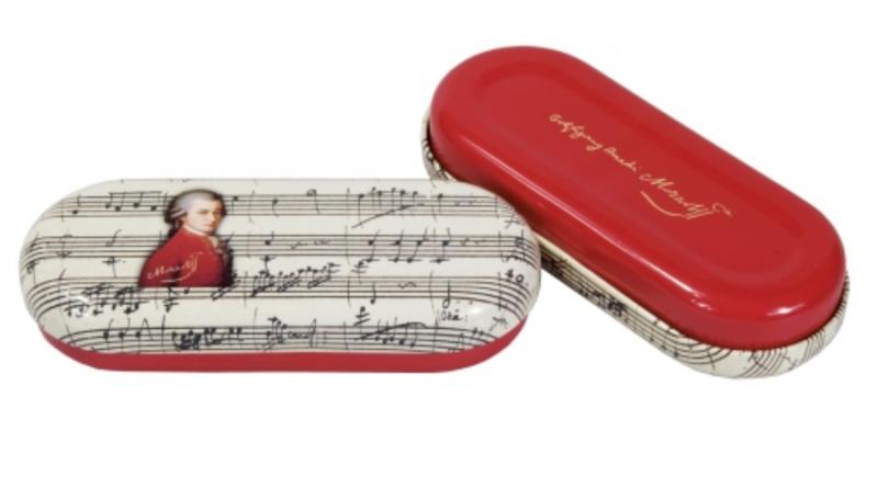 FRI.18771 Szemüvegtok fémdoboz, 16x2,8x5,5cm,Mozart