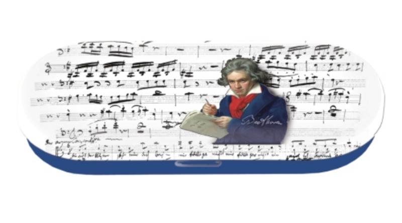 FRI.18776 Szemüvegtok fémdoboz, 16x2,8x5,5cm,Beethoven