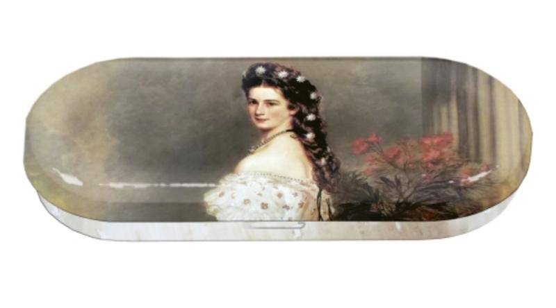 FRI.18796 Szemüvegtok fémdoboz, 16x2,8x6,6cm, Sisi