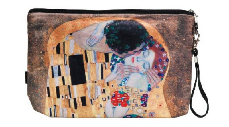 FRI.19381 Kozmetikai táska 25x3x17cm, polyester,Klimt:The Kiss