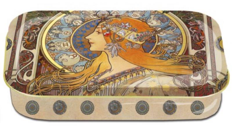 FRI.19426 Fémdoboz 10x2x6,2cm,Mucha:Zodiac