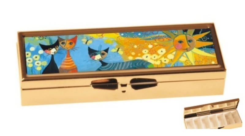 FRI.19991 Gyógyszeres fémdoboz 7 fakkos 10x1,8x3cm Wachtmeister:Dolce vita