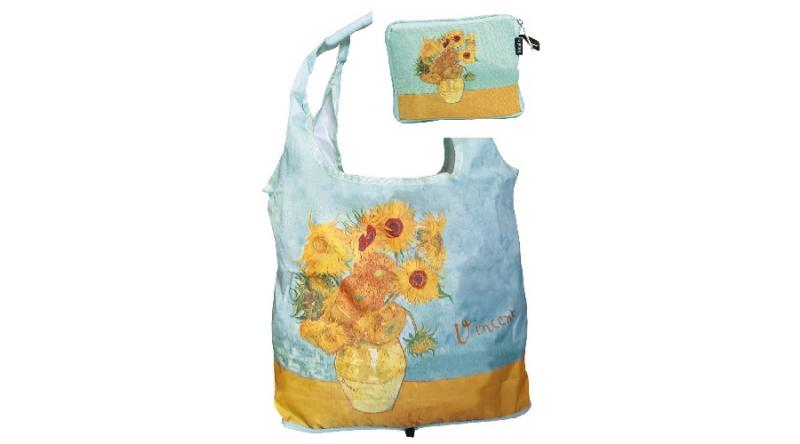 FRI.40537 Táska a táskában, polyester,42x48cm,Van Gogh:Sunflowers, összehajtva 16x13cm