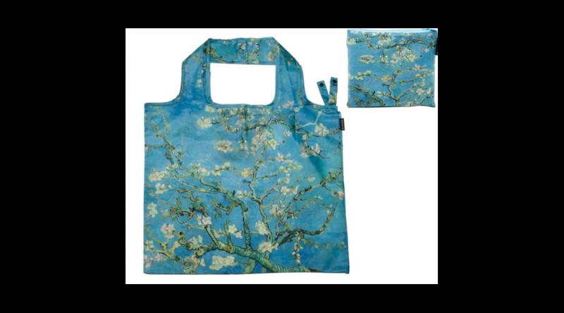FRI.40566 ECO bevásárló táska újrahasznosított műanyag palackból,48x60cm,összehajtva 15x12cm-es tasakban, Van Gogh:Mandulavirágzás