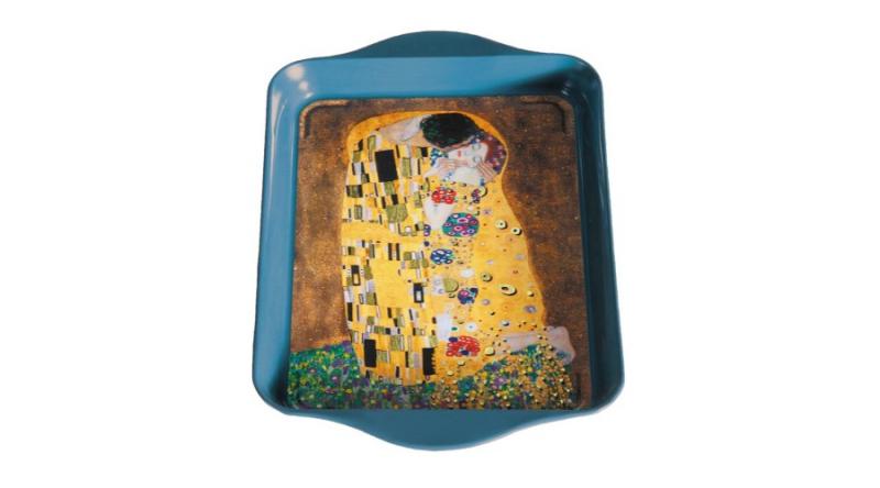 FRIDOLIN 19486 Fémtálca 21x2x14cm,Klimt:The Kiss