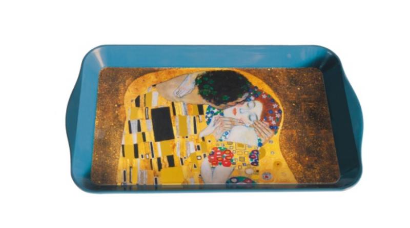 FRIDOLIN 19496 Fémtálca 32x2x19cm,Klimt:The kiss