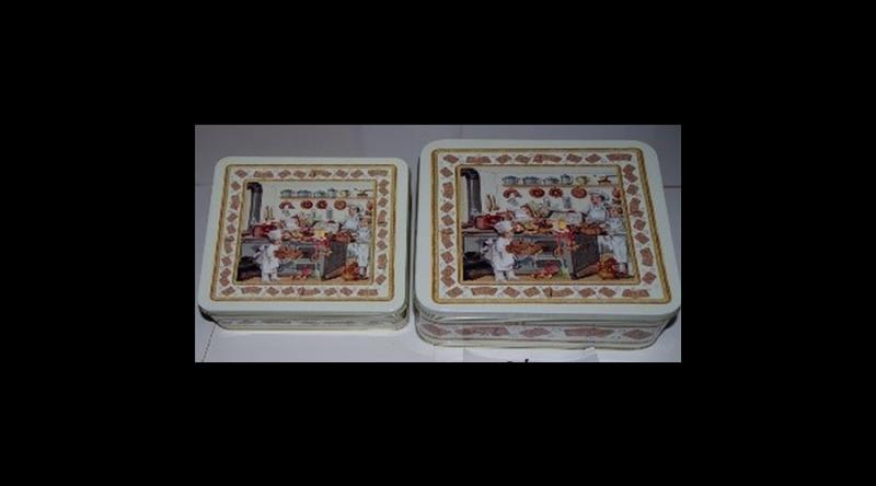 GAW.006.2882 Konyhai fémdoboz szett, 2 db-os,187x187x72mm/150x150x75mm, Backstube