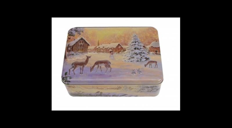 GAW.3298/019 Konyhai fémdoboz dombornyomott 223x167x70mm, Winter Nostalgia