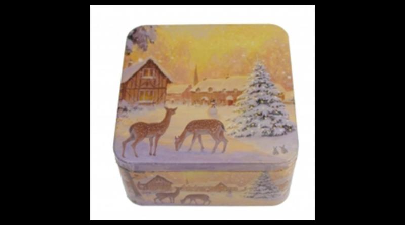 GAW.3433/019 Konyhai fémdoboz 150x150x75mm, Winter Nostalgia