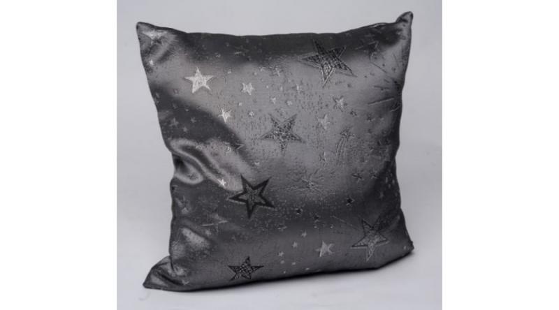 Geh.22305230 Párna töltelékkel 45x45cm, szürke, ezüst csillagos, polyester