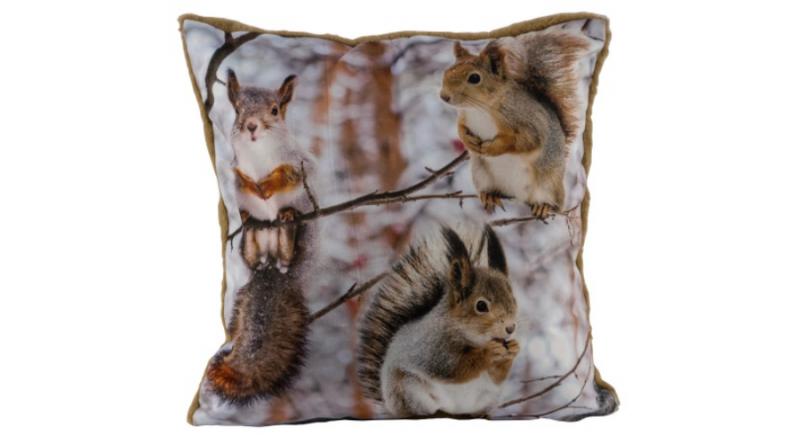 Geh.22506163 Párna töltelékkel 45x45cm, polyester, mókusos