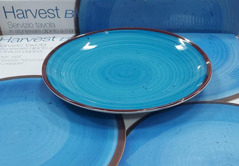 Harvest kék kerámia desszert tányér, 19cm, 1db