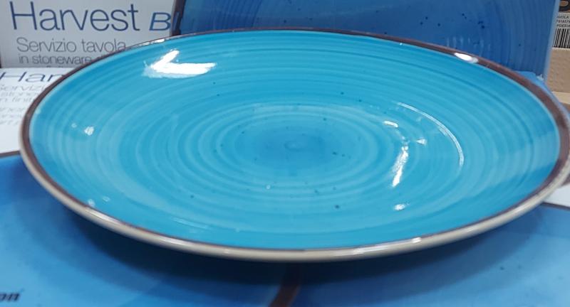 Harvest kék kerámia lapos tányér, 27cm, 1db