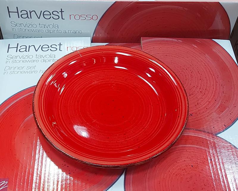 Harvest piros kerámia desszert tányér, 19cm, 1db