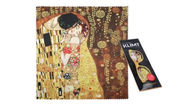 H.C.021-0513 Szemüvegtörlő kendő 20x20cm ,Klimt: The Kiss