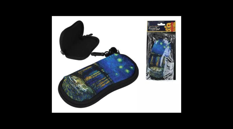 H.C.021-8192 Textilbevonatú puha szemüvegtok 16x16,5cm, VanGogh: Csillagos éj