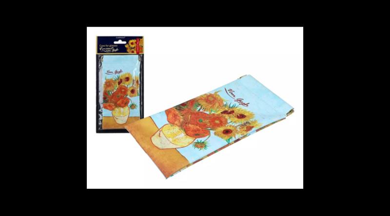 H.C.021-8301 Műanyag szemüvegtasak 9x18cm,Van Gogh: Napraforgók