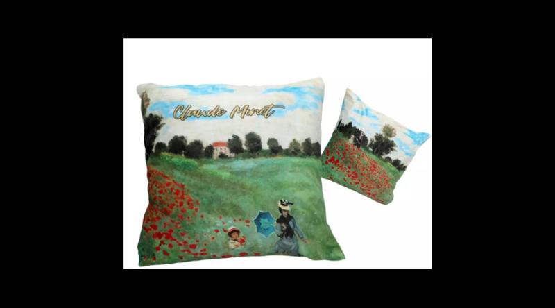 H.C.023-8587 Párna 50x50cm,polyester, Monet:Pipacsmező