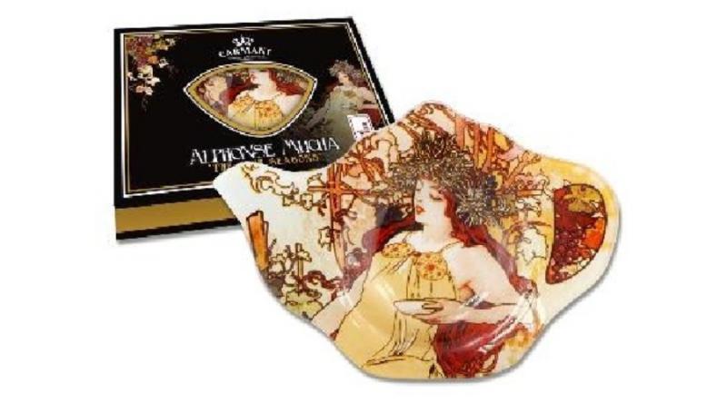 H.C.198-9203 Üveg teafiltertartó 14x9cm,Mucha:Ősz