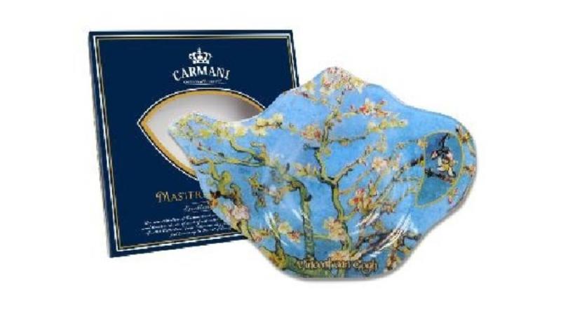 H.C.198-9308 Üveg teafiltertartó 14x9cm,Van Gogh:Mandulavirágzás