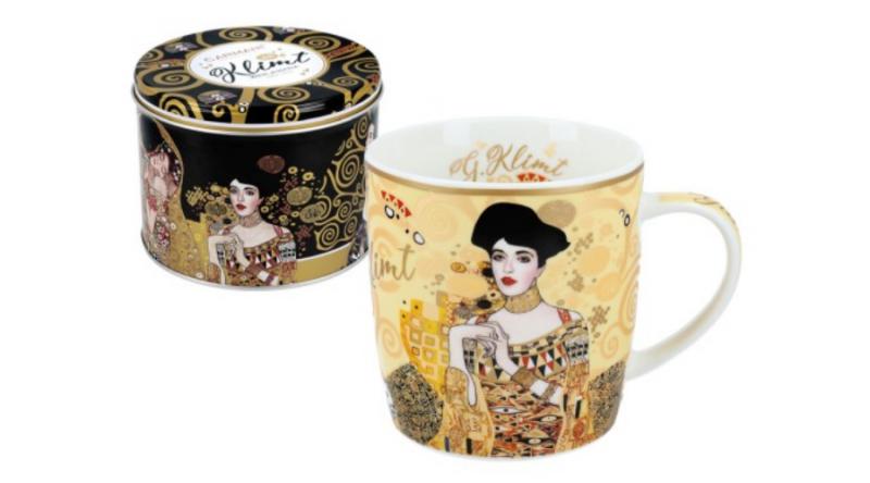 H.C.532-3105 Porcelánbögre 450ml fémdobozban,Klimt: Adele