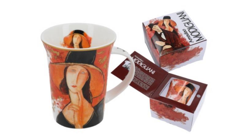 H.C.833-8101 Porcelánbögre 350ml, Amedeo Modigliani: Jeanne Hebuterne kalapban