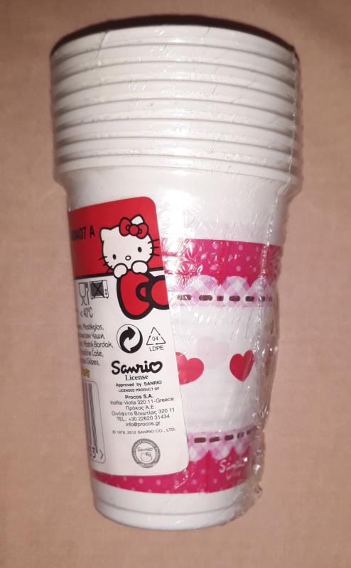 Hello Kitty Cherry műanyagpohár, 200 ml, 8 db
