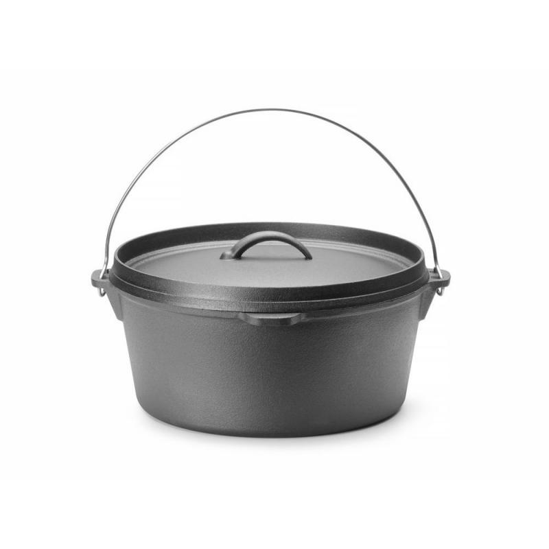 HENDI Öntöttvas edény, 7,2L, Fekete, ⌀310x(H)155mm
