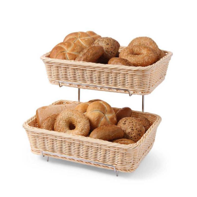 Hendi Polyrattan kenyérkosár szögl. 2db +kínáló állvány