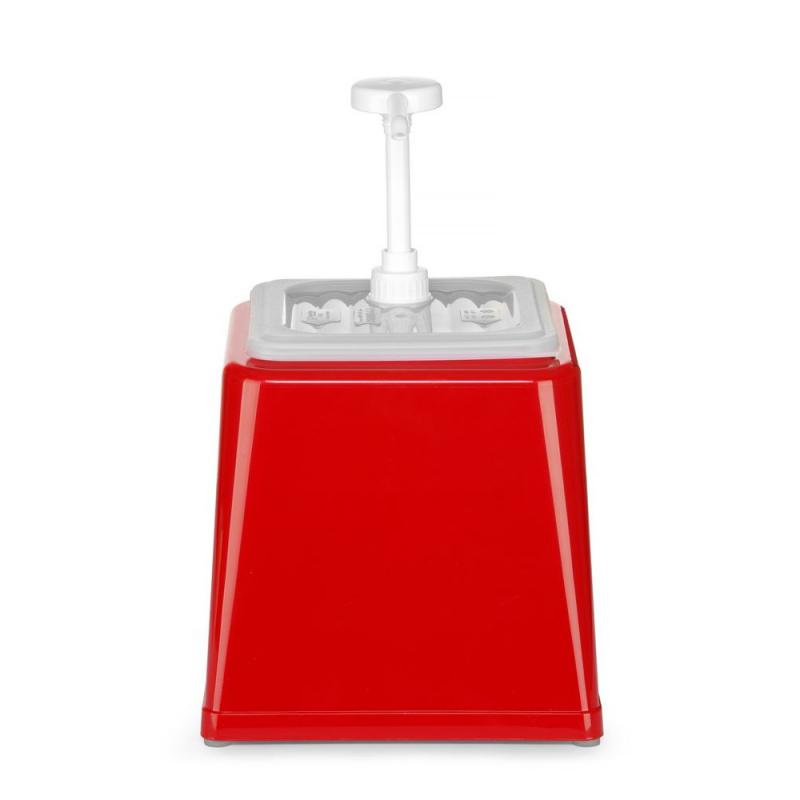 HENDI Pumpás ketchup adagoló, 2,5L, Piros, 230x210x(H)327mm