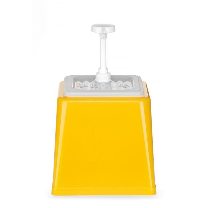 HENDI Pumpás mustár adagoló, 2,5L, Citromsárga, 230x210x(H)327mm