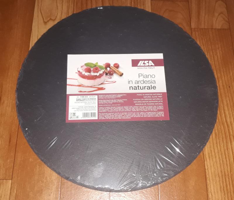 ILSA kő alátét, kerek, 33 cm, fekete,  126001