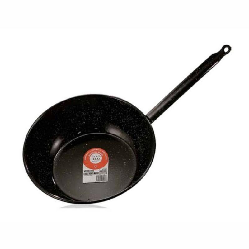 ILSA zománcozott fekete vas szeletsütő mély 16cm nyeles, 0,5l, Magasság:4 cm