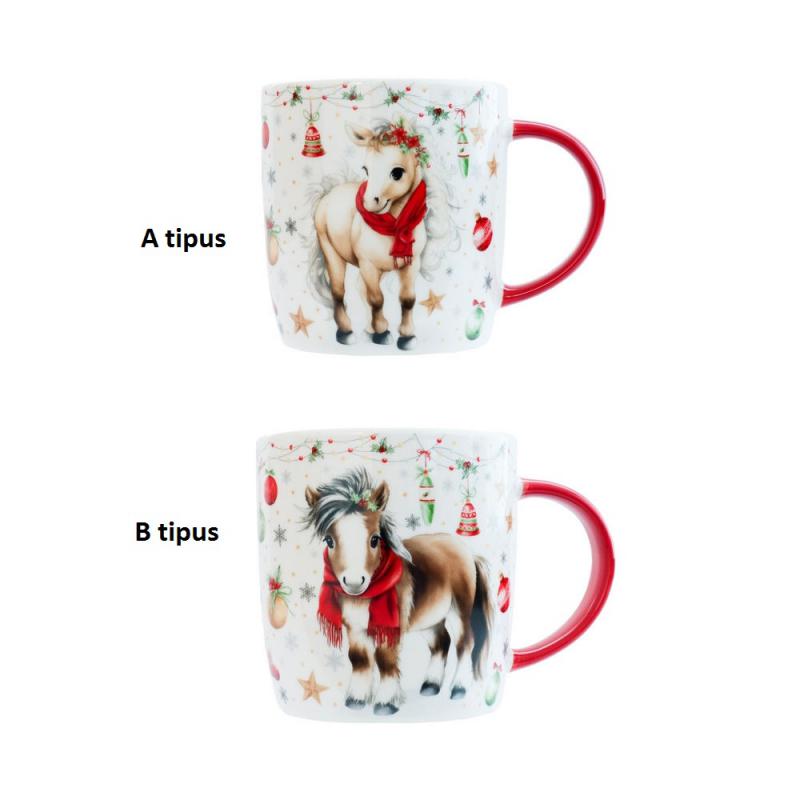 Karácsonyi porcelán bögre 38cl PÓNI, GM9693P-3/4