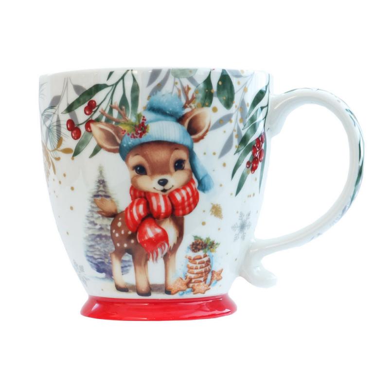 Karácsonyi porcelán bögre 45cl BAMBI, talpas GM9790A107-4