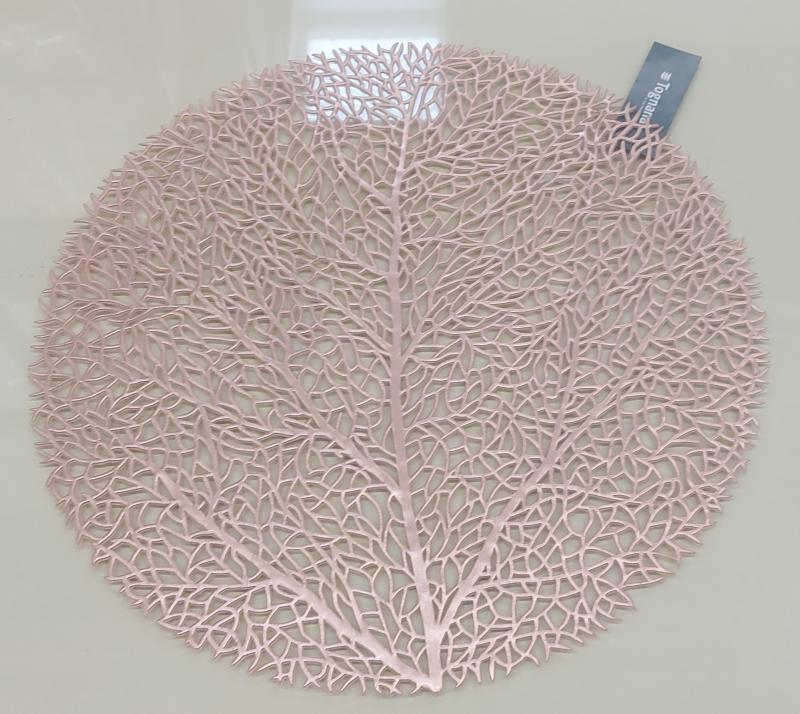 KORA díszítő alátét, 38cm, rose gold szín, PVC