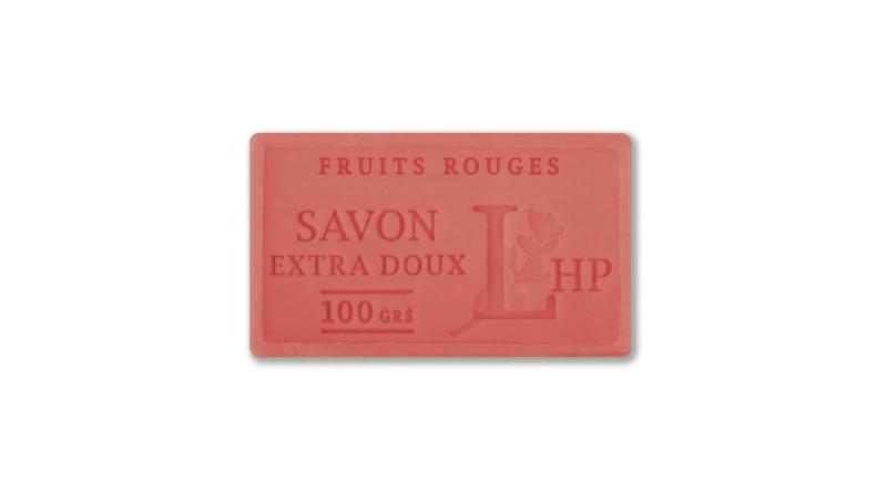 LAV.LHP25100FRU Marseille szappan,növényi olajjal,100g,parabén-tartósítószer-szulfát mentes,hidratáló,celofánban, Fruits Rouges(erdei gyüm.)