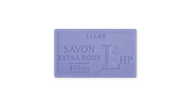LAV.LHP25100LIL Marseille szappan,növényi olajjal,100g,parabén-tartósítószer-szulfát mentes,hidratáló,celofánban,Lilas (orgona)